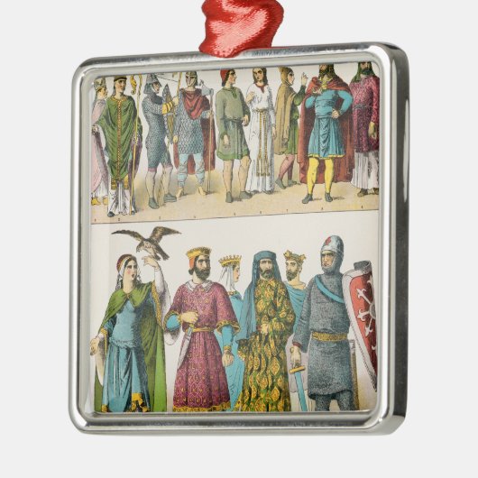 Franzose-Kleid Silbernes Ornament (Links)