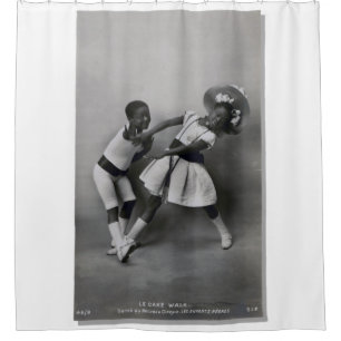 Franzose-Kuchen-Weg-Tanzen der schwarzen Kinder Duschvorhang