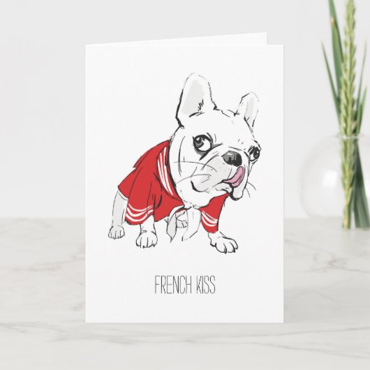 "Franzose-Kuss-" Valentinstag-Karte Feiertagskarte (Vorderseite)