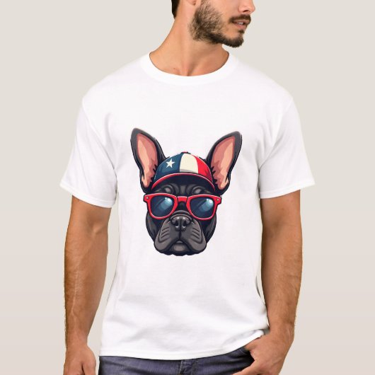 Franzose mit US-Farben (5) T-Shirt (Vorderseite)