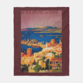 Franzose-Reise-Plakat, bereisend in Syrien Fleecedecke (Vorderseite)