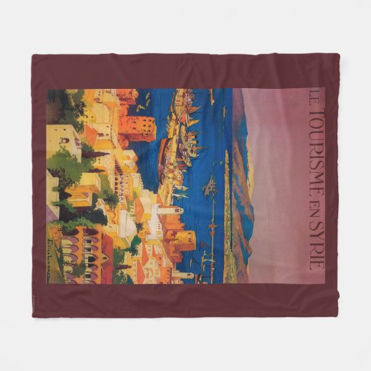 Franzose-Reise-Plakat, bereisend in Syrien Fleecedecke (Vorderseite (Horizontal))