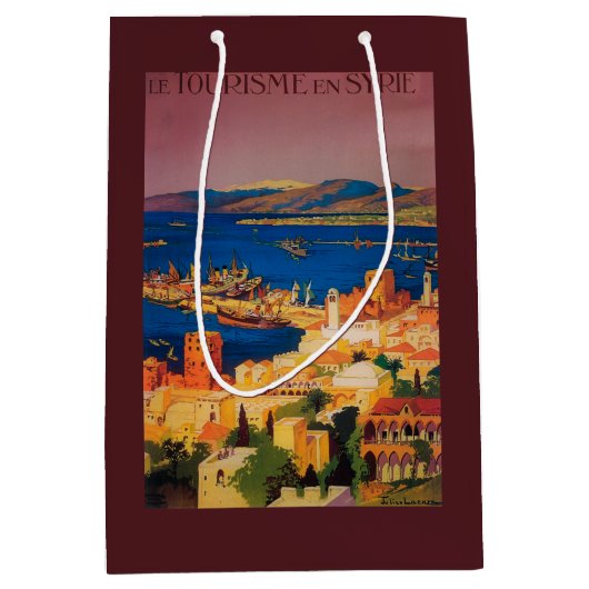 Franzose-Reise-Plakat, bereisend in Syrien Mittlere Geschenktüte (Vorderseite)