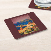 Franzose-Reise-Plakat, bereisend in Syrien Rechteckiger Pappuntersetzer (angewinkelt)