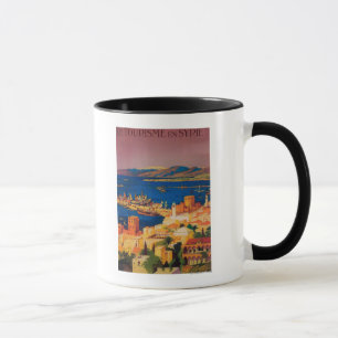 Franzose-Reise-Plakat, bereisend in Syrien Tasse