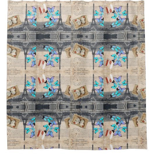 Franzose-Reiseturm Duschvorhang (Vorderseite)