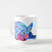 Franzose-Stier-Hund in den Blues Kaffeetasse (Vorderseite Links)