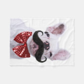 Franzose-Stier-Hundewelpe mit dem Schnurrbart Fleecedecke (Vorderseite (Horizontal))