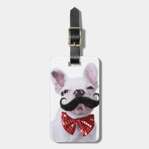 Franzose-Stier-Hundewelpe mit dem Schnurrbart Gepäckanhänger