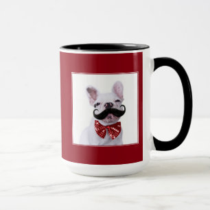 Franzose-Stier-Hundewelpe mit dem Schnurrbart Tasse