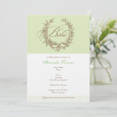 Franzosen Bebe Duschen-Einladung - Grün Einladung (Stehend Vorderseite)