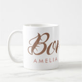 Franzosen Bonjour Rosen-Goldpersonalisiertes Kaffeetasse (Links)