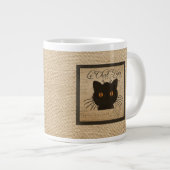Franzosen Burlap Le Chat Noir die schwarze Katze Jumbo-Tasse (Vorderseite Rechts)