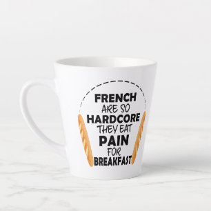 Franzosen essen Schmerzen für das Frühstück Funny  Milchtasse