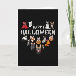 Franzosen-Kostüm Frohes Halloween Französische Bul Karte