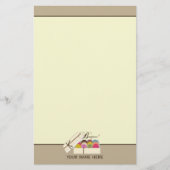 Franzosen Macarons Bonjour! Personalisiertes Briefpapier (Vorderseite)