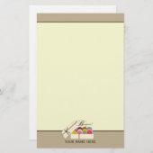 Franzosen Macarons Bonjour! Personalisiertes Briefpapier (Vorne/Hinten)