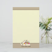 Franzosen Macarons Bonjour! Personalisiertes Briefpapier (Stehend Vorderseite)