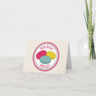Franzosen Macarons Notecard - Bonjour hallo Karte