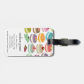 Franzosen Macarons personalisiert Gepäckanhänger (Rückseite horizontal)