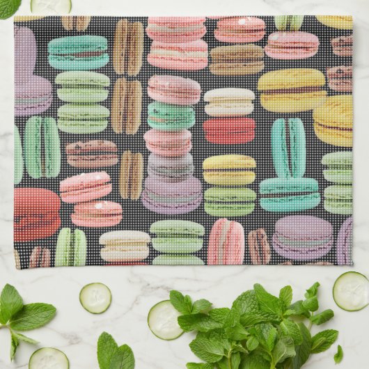 Franzosen Macarons Pop-Kunst Geschirrtuch (Gefaltet)