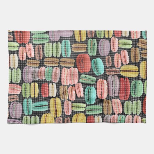 Franzosen Macarons Pop-Kunst Geschirrtuch (Horizontal)