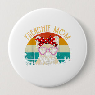 Franzosen-Mama-Liebhaber-Geschenk im Vintage-Retro Button