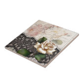 Franzosen scripts viktorianische weiße Rose der Fliese (Seite)