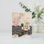 Franzosen scripts viktorianische weiße Rose der Postkarte (Stehend Vorderseite)