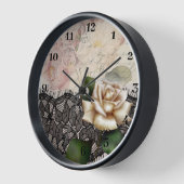 Franzosen scripts viktorianische weiße Rose der Wanduhr (Winkel)