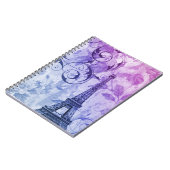 Franzoseparis Eiffel des hübschen girly Chic lila Notizblock (Linke Seite)