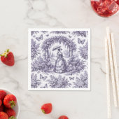 Französin im Garten Toile de Jouy Serviette (Beispiel)