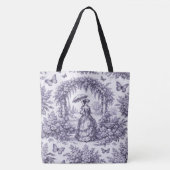 Französin im Garten Toile de Jouy Tasche (Vorderseite)