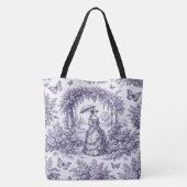 Französin im Garten Toile de Jouy Tasche (Rückseite)