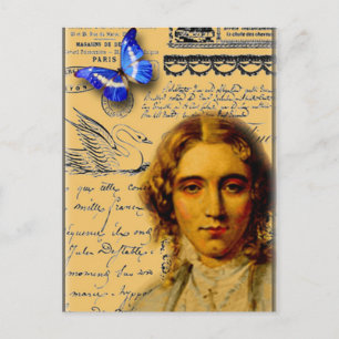 Französin mit Schmetterling Postkarte