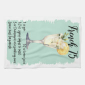 Französisch 75 Cocktail Rezept Geschirrtuch (Horizontal)