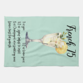 Französisch 75 Cocktail Rezept Geschirrtuch (Horizontal)