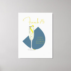 Französisch 75 Cocktail Rezept Kunstdrucken   Zuha Leinwanddruck