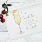 Französisch 75 Mix Drink Urlaub Weihnachten Rezept Geschirrtuch