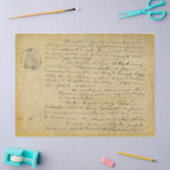 Französisch altes Script Decoupage Gold Tissue Pap Seidenpapier (Basteln)