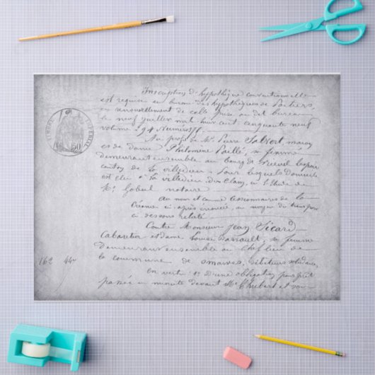 Französisch altes Skriptdekoupage Tissue Paper Seidenpapier (Basteln)