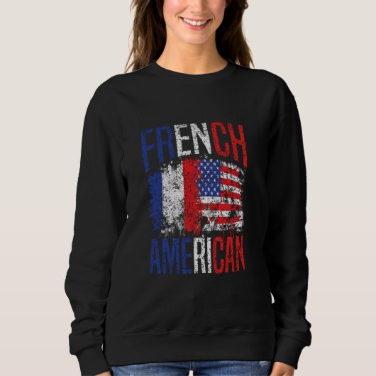 Französisch Amerika Amerika Amerika Amerika Sweatshirt (Vorderseite)