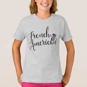 Französisch-Amerikaner Entwinde Herz T-Shirt