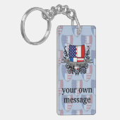 Französisch-Amerikanische Schild-Flagge Schlüsselanhänger (Vorderseite links)