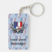 Französisch-Amerikanische Schild-Flagge Schlüsselanhänger (Rückseite)