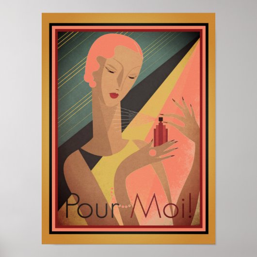 Französisch, Art Deco, Pour Moi Parfüm Poster (Vorne)