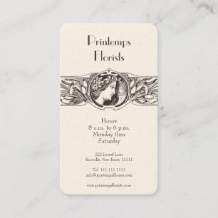 Französisch Art Nouveau Viktorianisch Flora Visitenkarte