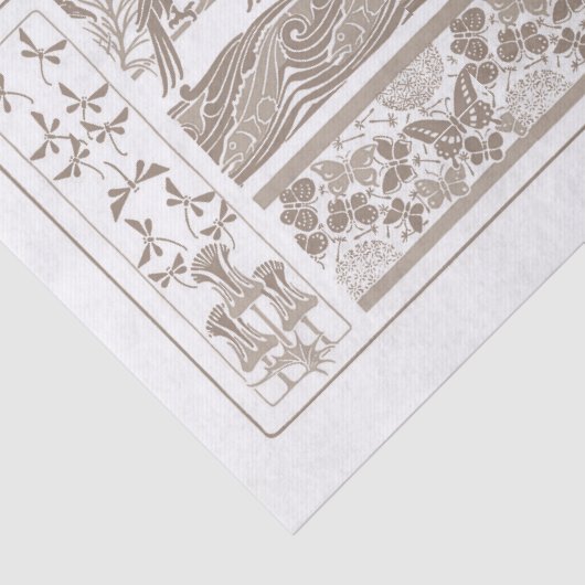 Französisch Art Noveaux Design 1890 Decoupage Seidenpapier (Ausschnitt)