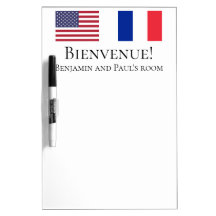 Französisch Bienvenue USA und Französische Flagge