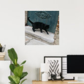 Französisch Black Cat Nice Frankreich Print Poster (Heimbüro)